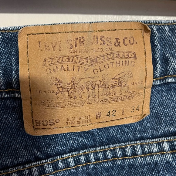 Vntg. Levis 505 orange tab Jeans, Regular Fit straight leg, Men’s 42/34” - Picture 4 of 12